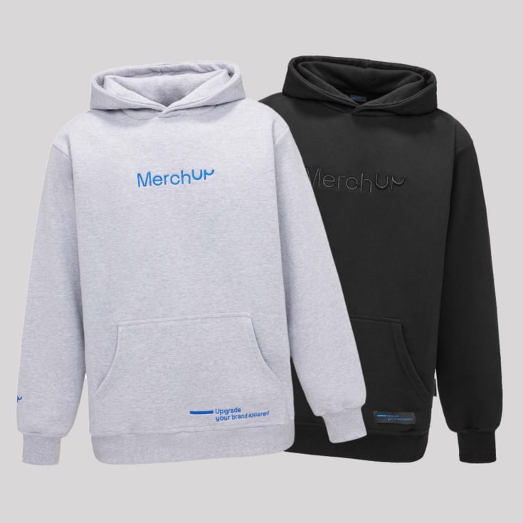 Minimalismus in der Firmenkleidung, MerchUp Känguru-Sweatshirt mit Firmenlogo, Logo-Sweatshirts, Oversize-Sweatshirts mit Logo